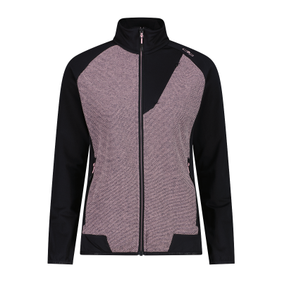 Giacca in pile da donna con zip in knit tech