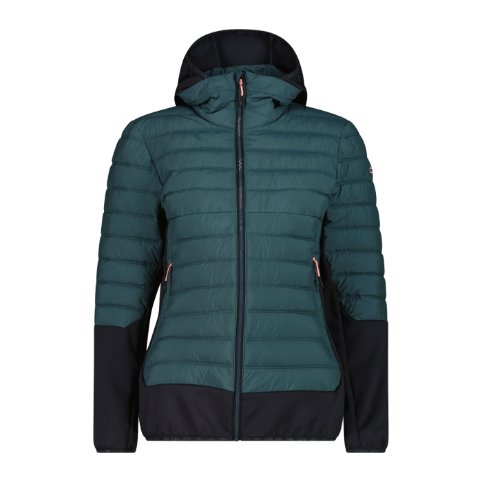 Giacca donna imbottita Unlimitech con Primaloft Black ThermoPlume con cappuccio