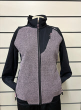 Carica l&#39;immagine nel visualizzatore di Gallery, Giacca in pile da donna con zip in knit tech
